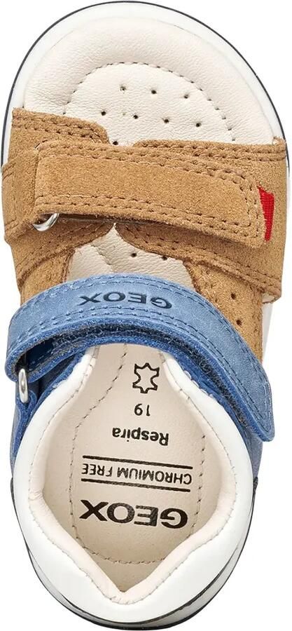 Geox Kids Zapito leren sandalen met klittenband Bruin - Foto 4