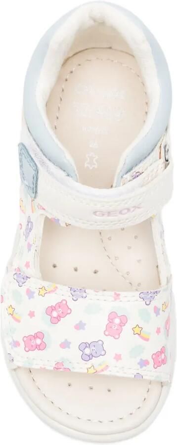 Geox Kids Zapito sandalen met klittenband en beerprint Wit - Foto 3