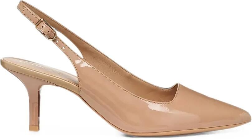 Geox Kleopy slingback pumps met lakleren afwerking Beige