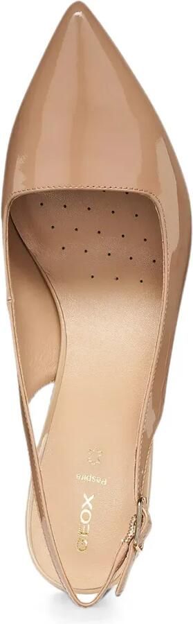 Geox Kleopy slingback pumps met lakleren afwerking Beige - Foto 5