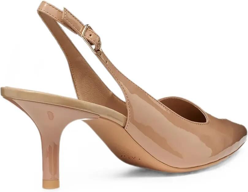Geox Kleopy slingback pumps met lakleren afwerking Beige - Foto 3