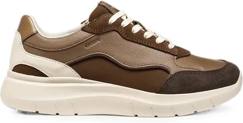 Geox Leren sneakers met vlakken Bruin