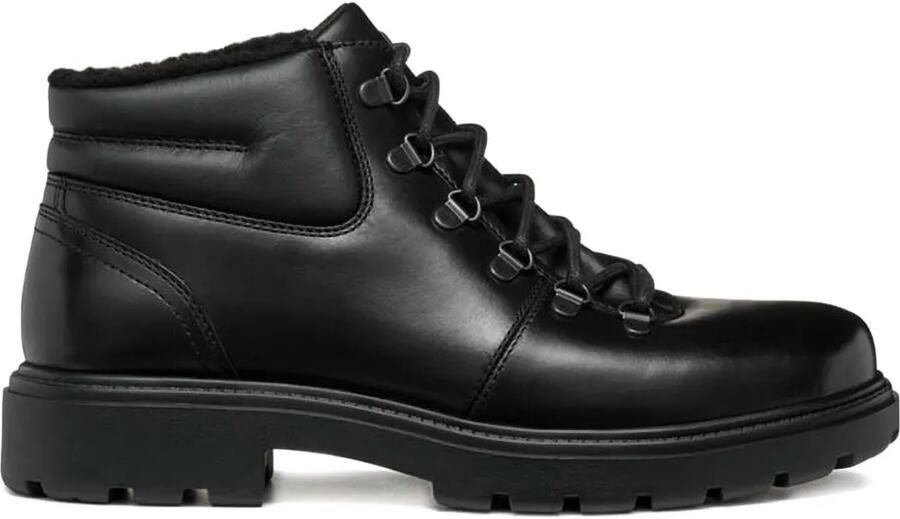Geox Leren veterlaarzen Zwart