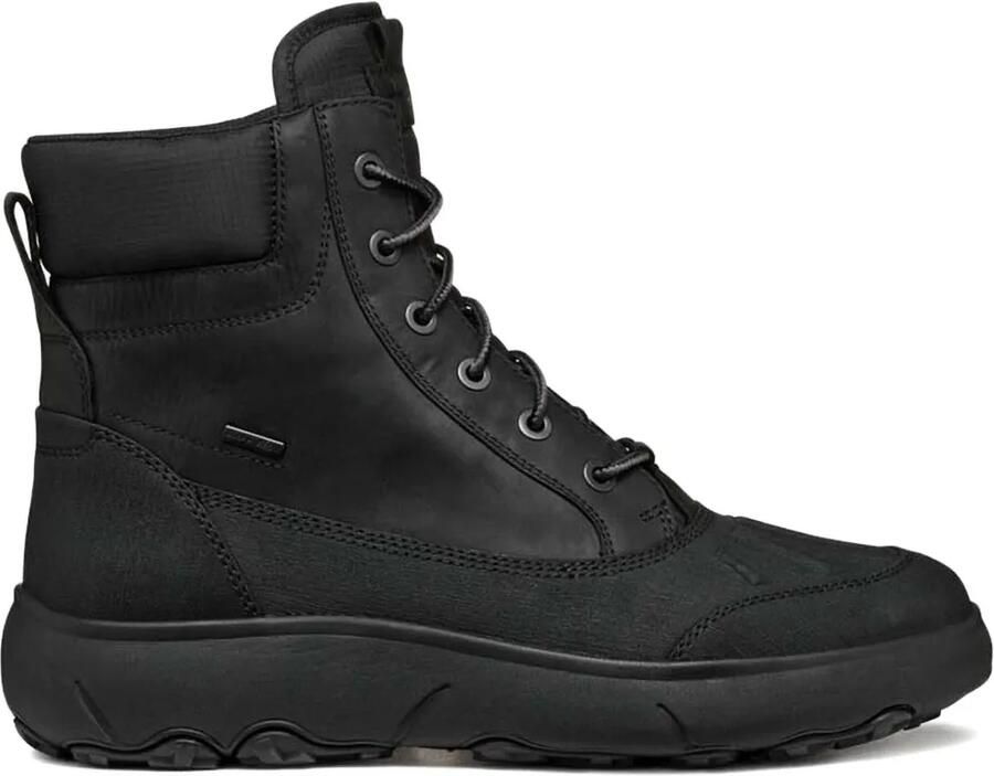 Geox Leren veterlaarzen Zwart