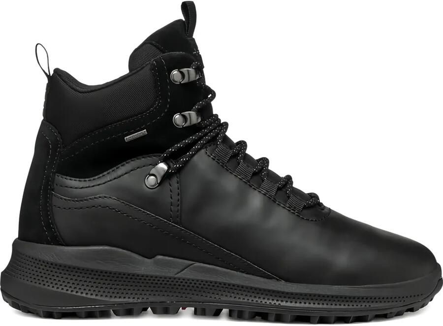 Geox Leren veterlaarzen Zwart