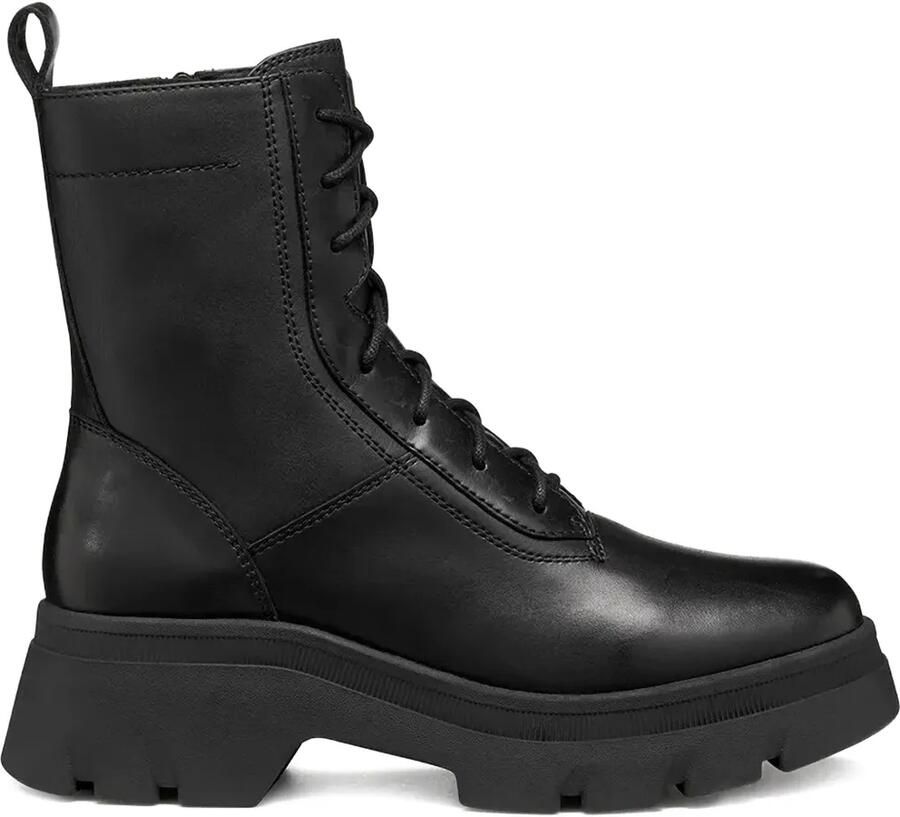 Geox Leren veterlaarzen Zwart