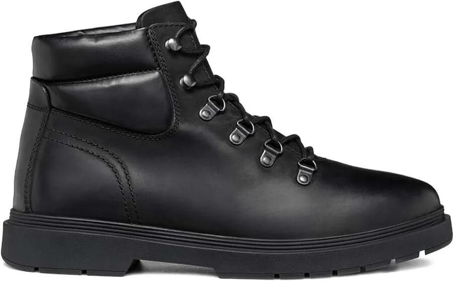 Geox Leren veterlaarzen Zwart