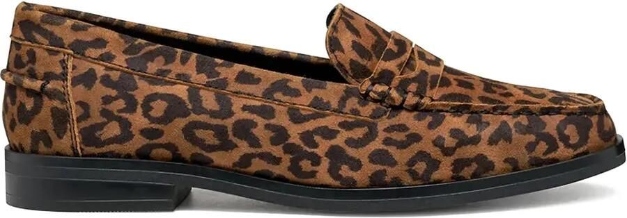 Geox Loafers met luipaardprint Bruin
