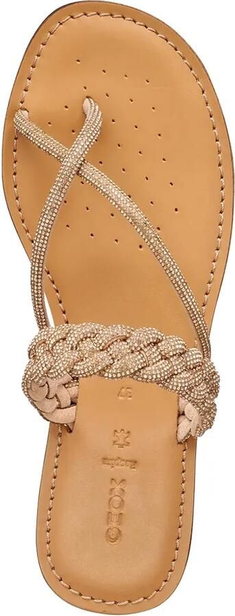 Geox Madalusia C gevlochten sandalen verfraaid met kristallen Beige - Foto 4