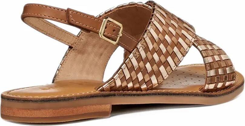 Geox Maddalusia C geweven sandalen met gekruiste bandjes Bruin - Foto 2