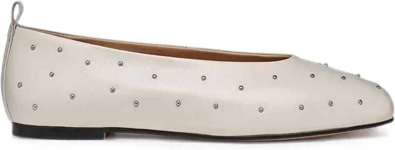 Geox Marsilea leren ballerina's verfraaid met studs Beige