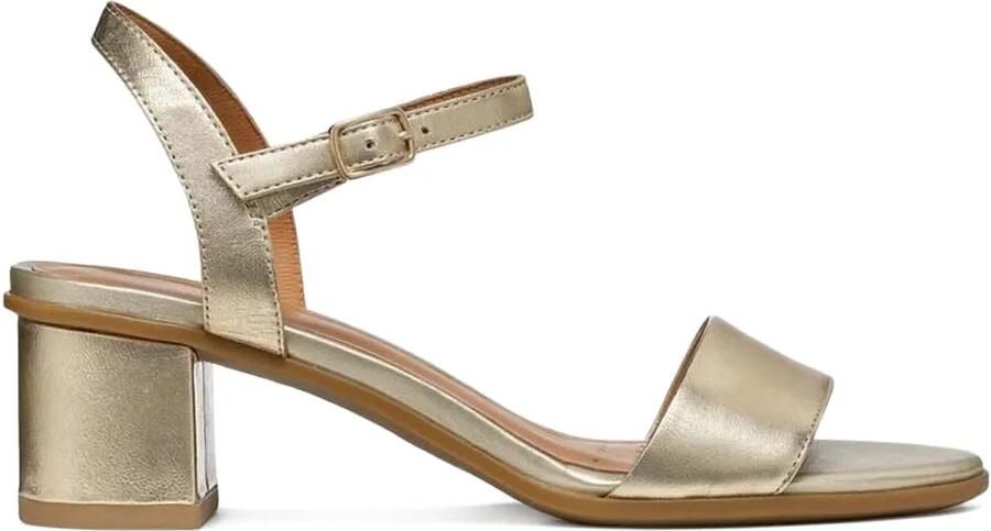 Geox Metallic sandalen met blokhak Goud