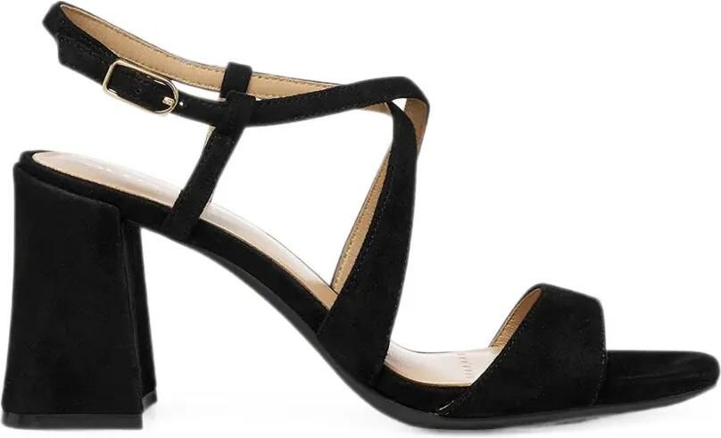 Geox New Eraklia T01 sandalen met gekruiste bandjes en hak Zwart