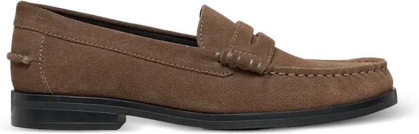 Geox Noemen suède penny loafers Bruin