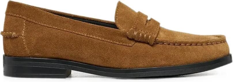 Geox Noemen suède penny loafers Bruin