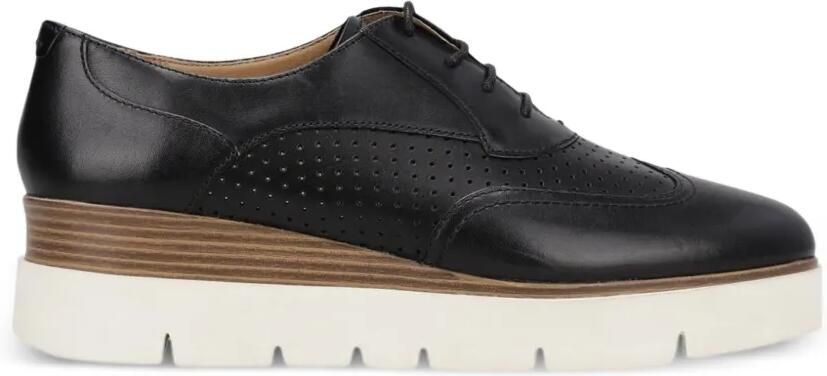 Geox Oxford schoenen met plateauzool en brogue-detail Zwart