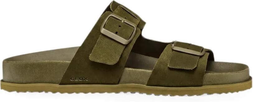 Geox Parnaiba leren sandalen met gesp Groen