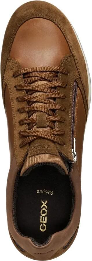 Geox Renan sneakers met vlakken en rits aan de zijkant Bruin