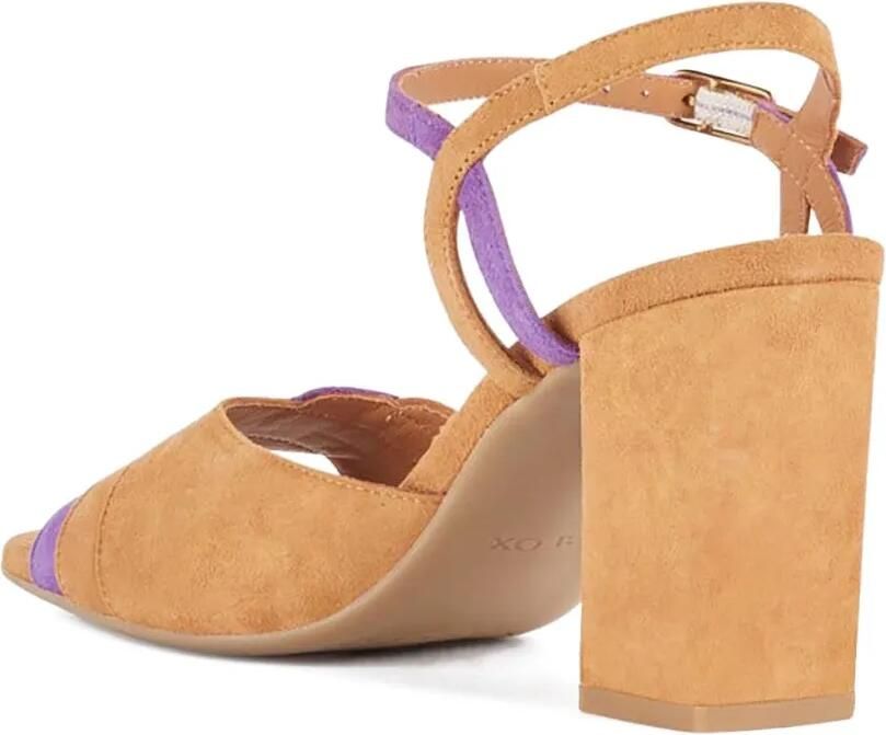 Geox Sandalen met blokhak en open neus Bruin - Foto 2