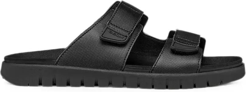 Geox Sandalen met klittenband en textuur Zwart