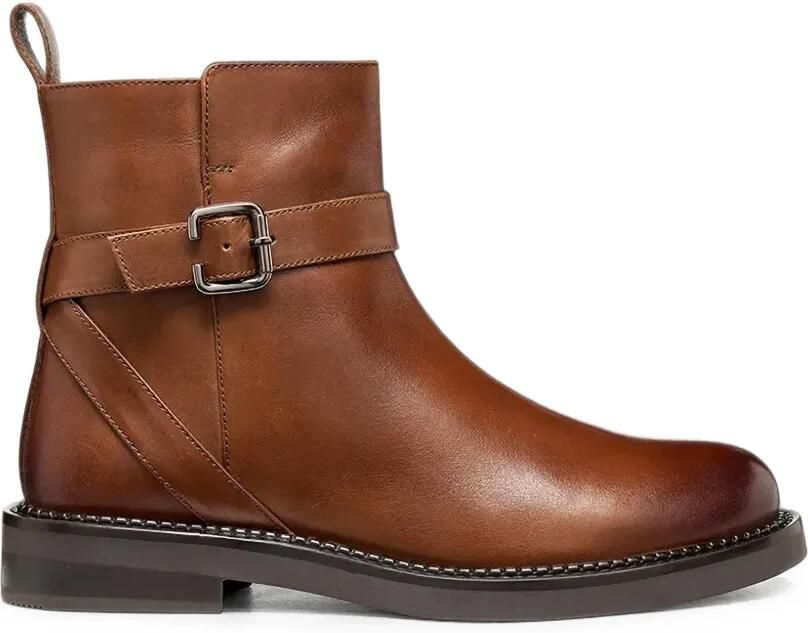 Geox Serilda enkellaarzen met gespbandje Bruin