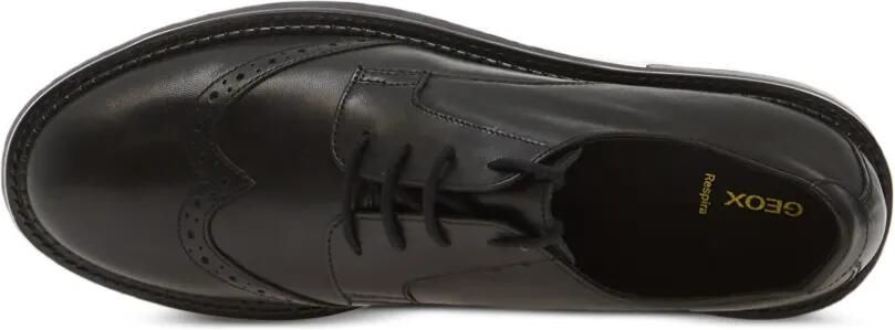 Geox Serilda leren derby schoenen met brogue-detail Zwart - Foto 4