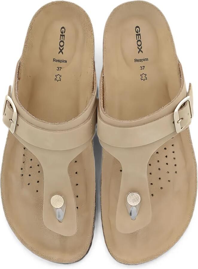 Geox Slippers met gespsluiting en bandje Beige - Foto 2