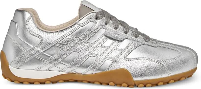 Geox Snake sneakers met metallic afwerking en vlakken Zilver