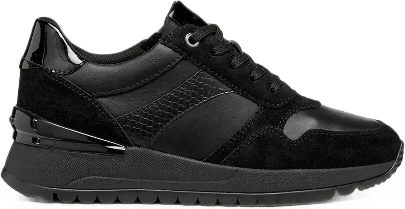 Geox Sneakers met vlakken en slangen-effect Zwart