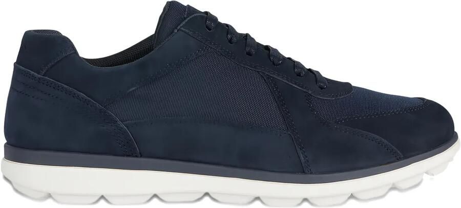 Geox Spherica EC12 Leisure suède mesh sneakers Blauw