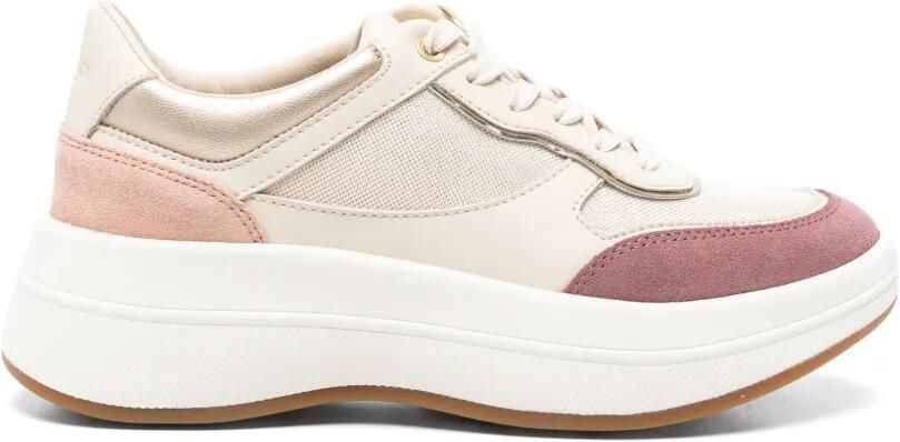 Geox Spherica Ecub-3 sneakers met vlakken Beige