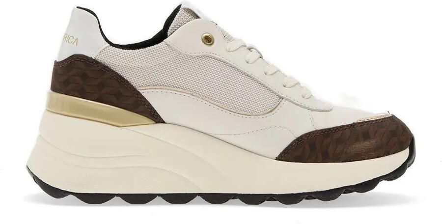 Geox Spherica sneakers met mesh vlakken Beige