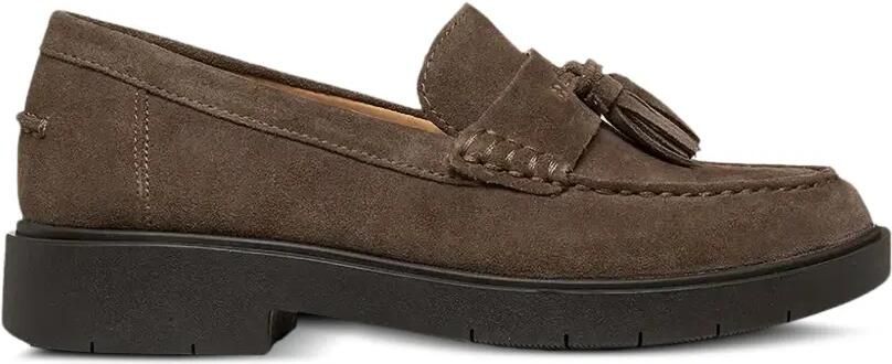 Geox Spherica suède loafers met kwastje Bruin