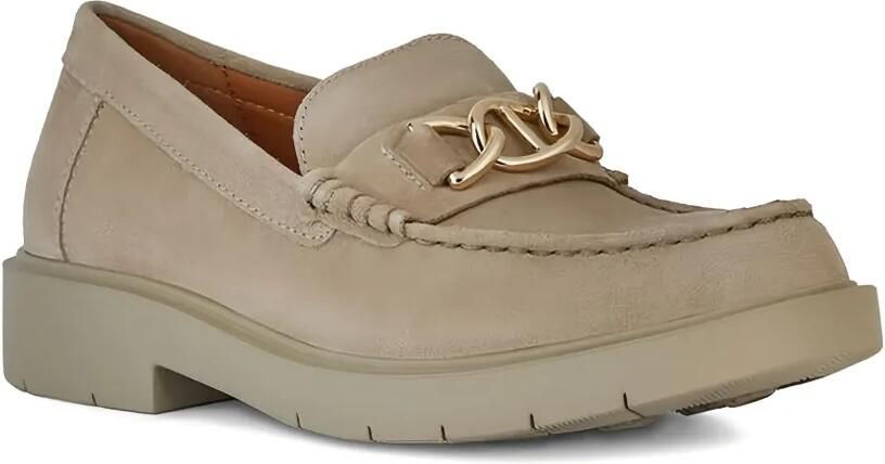 Geox Spherica suède loafers met schakelketting Beige - Foto 4