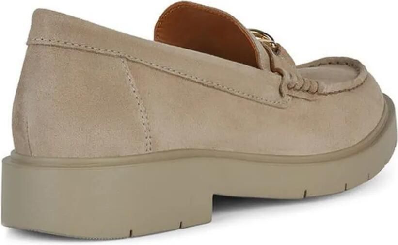 Geox Spherica suède loafers met schakelketting Beige - Foto 2