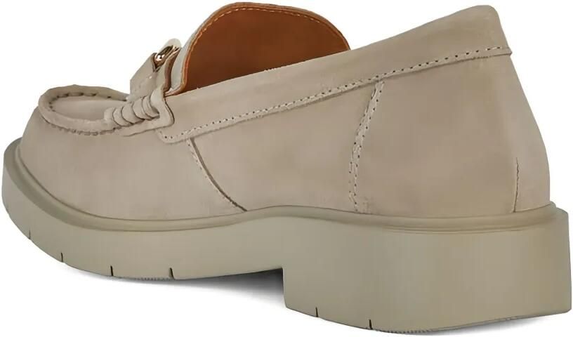 Geox Spherica suède loafers met schakelketting Beige - Foto 3