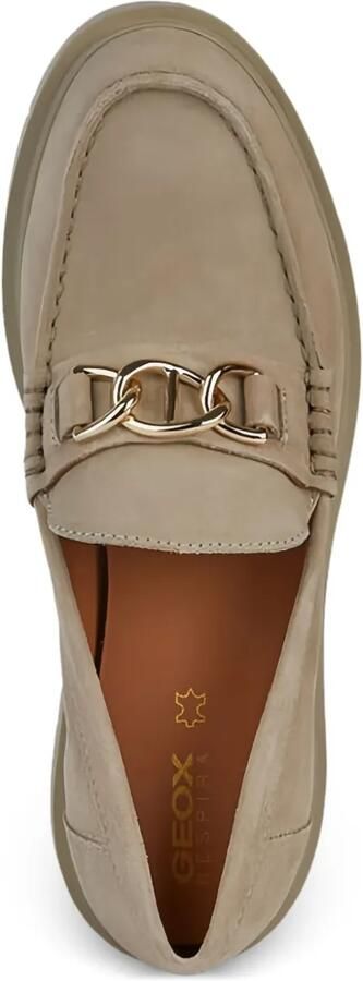 Geox Spherica suède loafers met schakelketting Beige - Foto 5