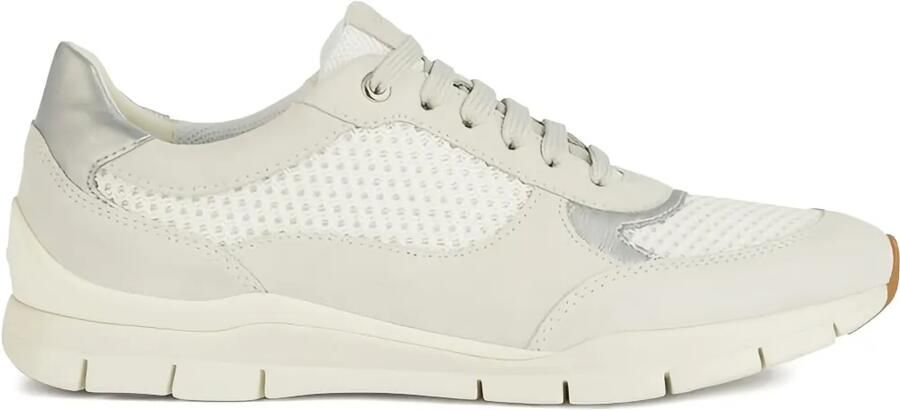 Geox Sukie suède sneakers met mesh vlak Beige