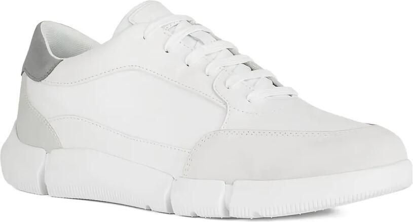 Geox U Adacter leren sneakers met suède vlak Wit