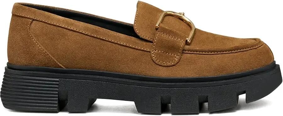 Geox Vilde loafers met chunky zool Bruin