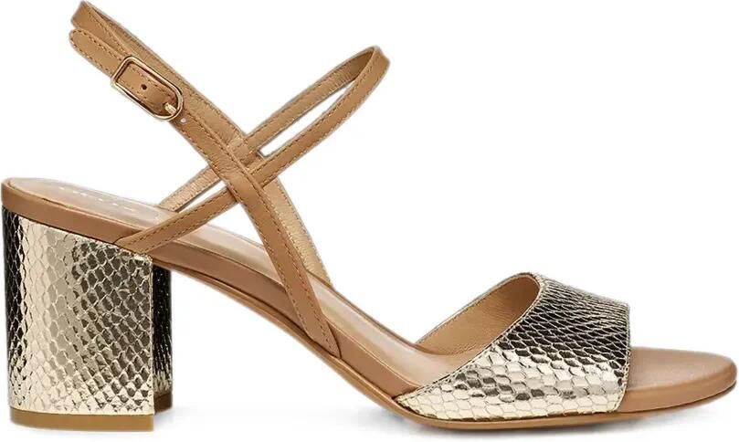 Geox Virnilisa sandalen met gespbandje en slangen-effect Goud
