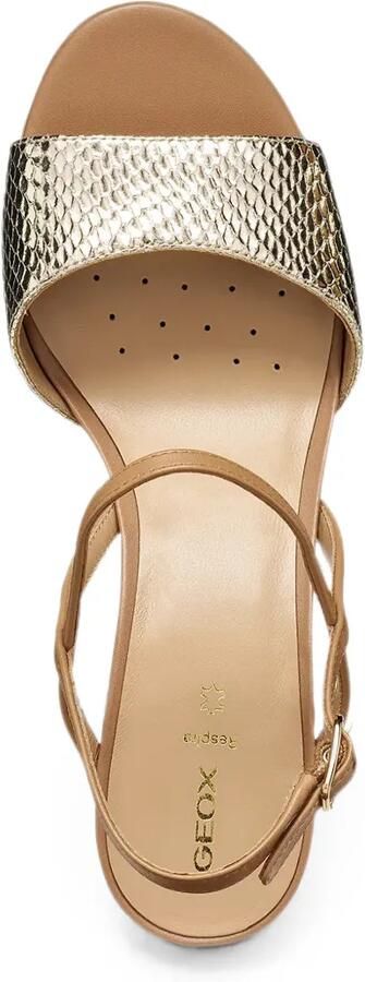 Geox Virnilisa sandalen met gespbandje en slangen-effect Goud - Foto 4