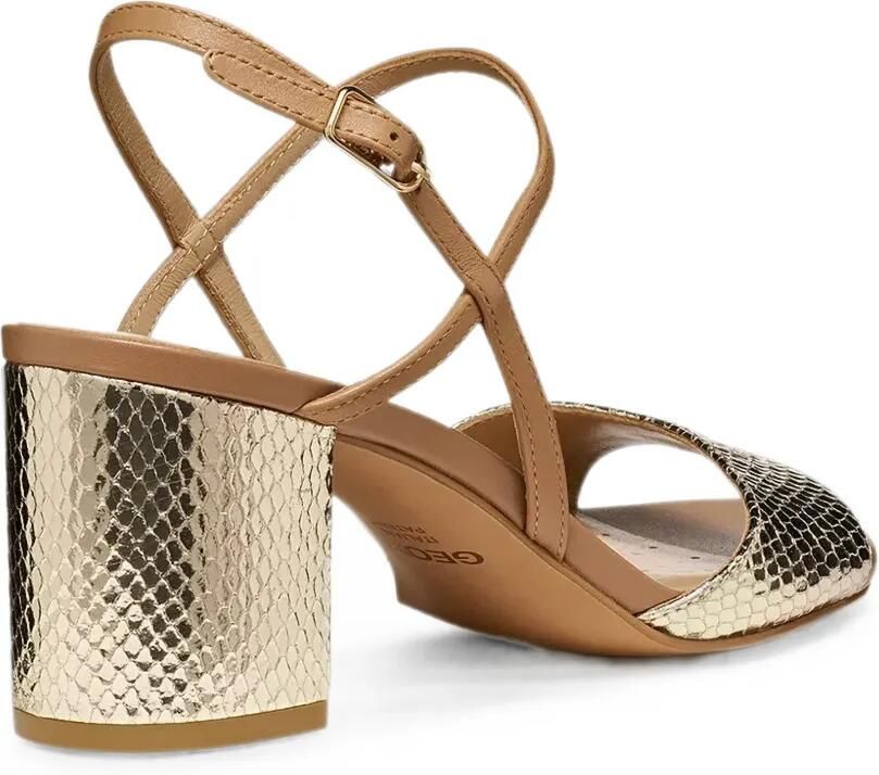 Geox Virnilisa sandalen met gespbandje en slangen-effect Goud - Foto 2