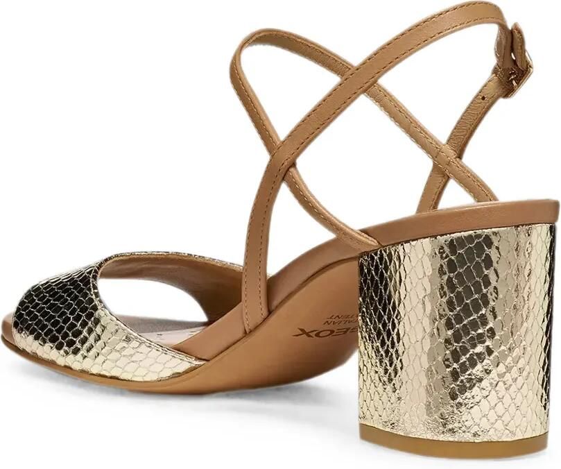 Geox Virnilisa sandalen met gespbandje en slangen-effect Goud - Foto 3