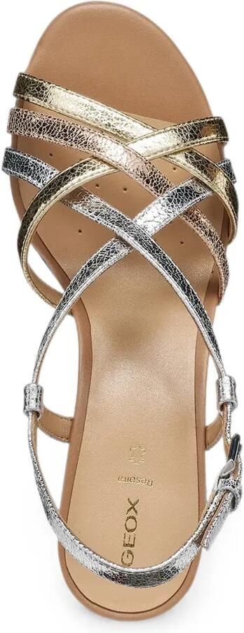 Geox Virnilisa sandalen met meerdere bandjes en gebarsten effect Zilver - Foto 4