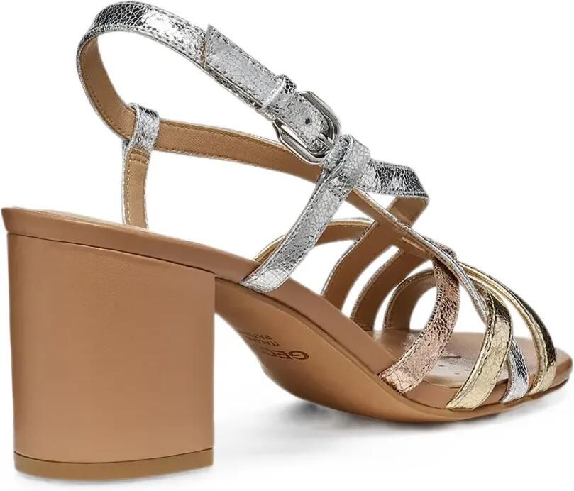 Geox Virnilisa sandalen met meerdere bandjes en gebarsten effect Zilver - Foto 3