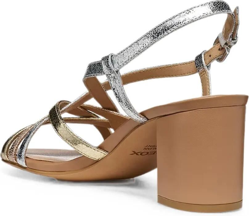 Geox Virnilisa sandalen met meerdere bandjes en gebarsten effect Zilver - Foto 2