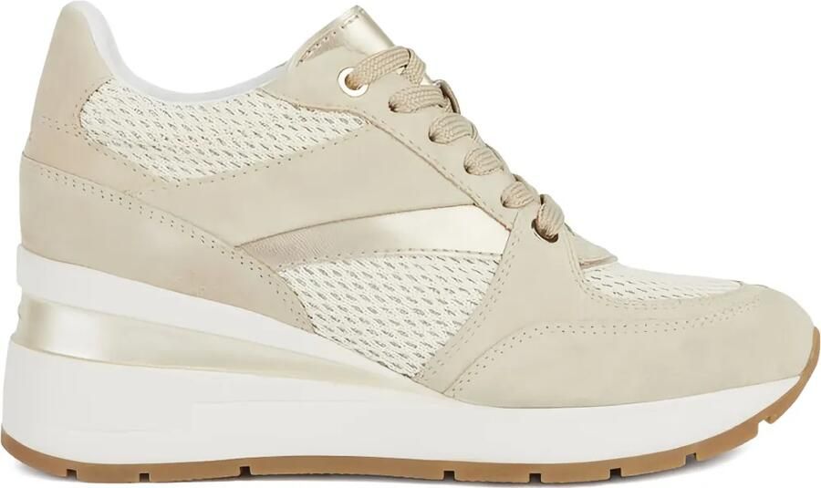 Geox Zosma sneakers met mesh vlakken Beige