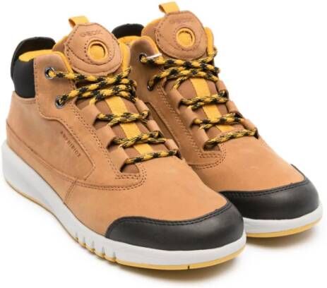 Geox Kids Aeranter Abx Mid sneakers met vlakken Bruin