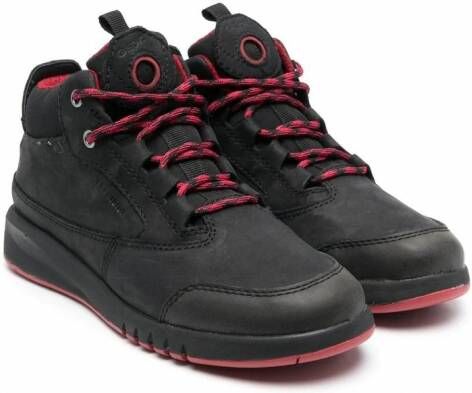 Geox Kids Aeranter enkellaarzen met veters Zwart